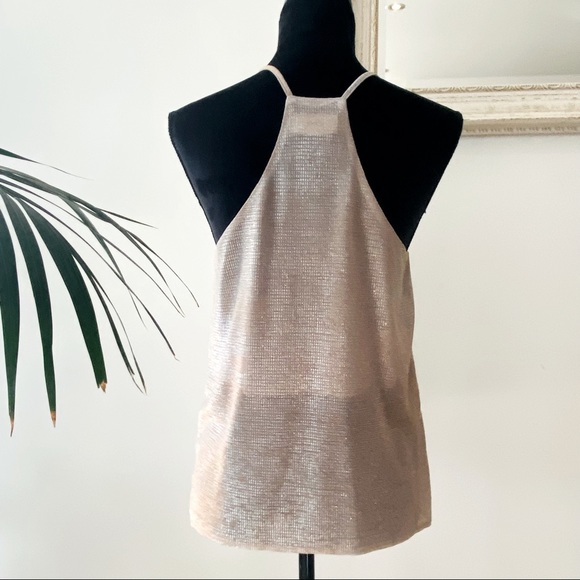 Italian Designer Vicolo Metallic Golden Top Size M - Picture 4 of 6